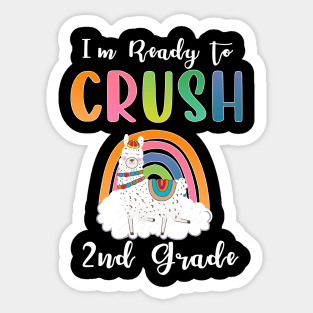 I'm ready to Crush 2nd Grade Funny Llama Back to School Sticker